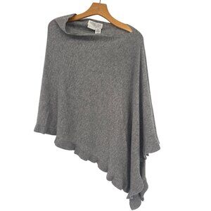 Rachel Zoe Gray 100% Cashmere sweater Asymmetrical Poncho One Size womens